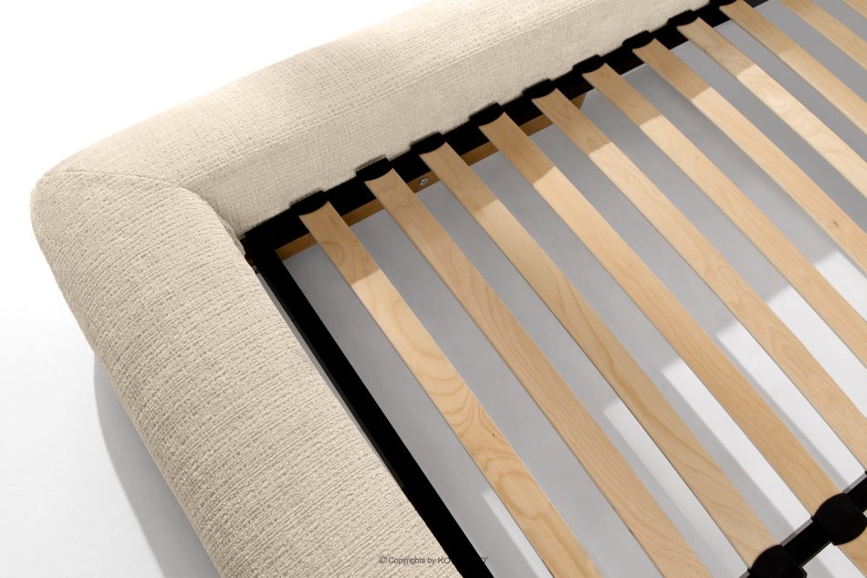 BERO Niedriges Polsterbett mit Bettrahmen 180 cm cremefarbener Chenille-Stoff cremefarben - Foto 9