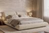 BERO Niedriges Polsterbett mit Bettrahmen 180 cm cremefarbener Chenille-Stoff cremefarben - Foto 13