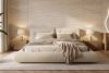 BERO Niedriges Polsterbett mit Bettrahmen 180 cm cremefarbener Chenille-Stoff cremefarben - Foto 15