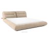 Niedriges Polsterbett mit Bettrahmen 180 cm beiger Chenille-Stoff