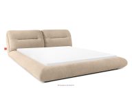 Niedriges Polsterbett mit Bettrahmen 180 cm beiger Chenille-Stoff