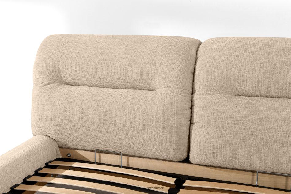 BERO Niedriges Polsterbett mit Bettrahmen 180 cm beiger Chenille-Stoff beige - Foto 7