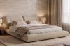 BERO Niedriges Polsterbett mit Bettrahmen 180 cm beiger Chenille-Stoff beige - Foto 13